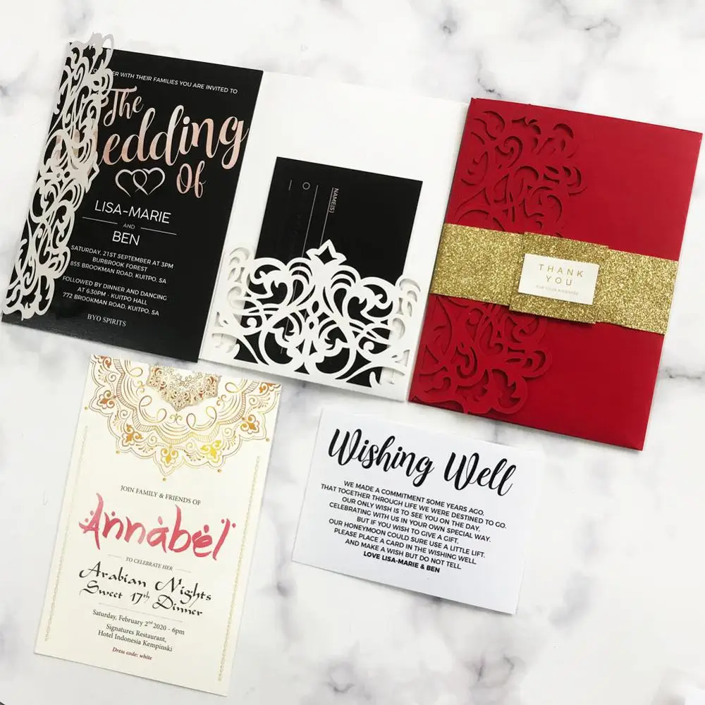 

15pcs/lot Laser Cut Grand Event Wedding Invitations Card Engagements Anniversary Party Blessing Luxury Message Greeting Card