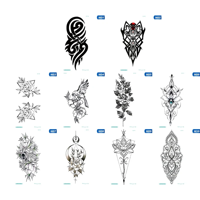 1 шт. женские цветы Бабочка Временные татуировки треугольная переводная вода