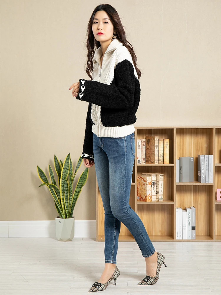 Женский подиумный кардиган толстый теплый свитер на осень 2019 куртка молнии с