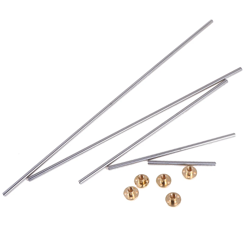 

3D Printer T8x2 Lead Screw 100-500mm Trapezoidal Acme Rod+Anti-backlash Nut Tool Parts 1PC