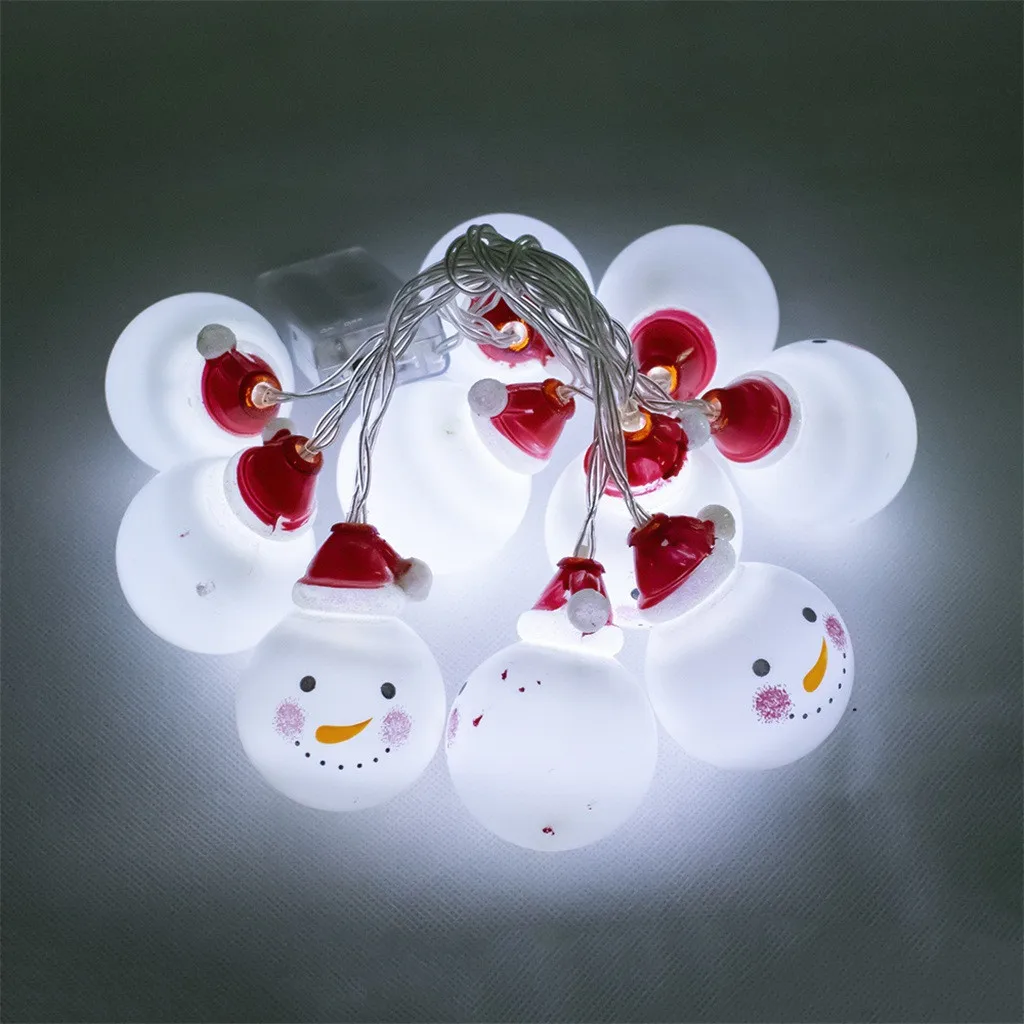 Рождественский 10 Светодиодный светильник Гирлянда снеговик Санта Клаус