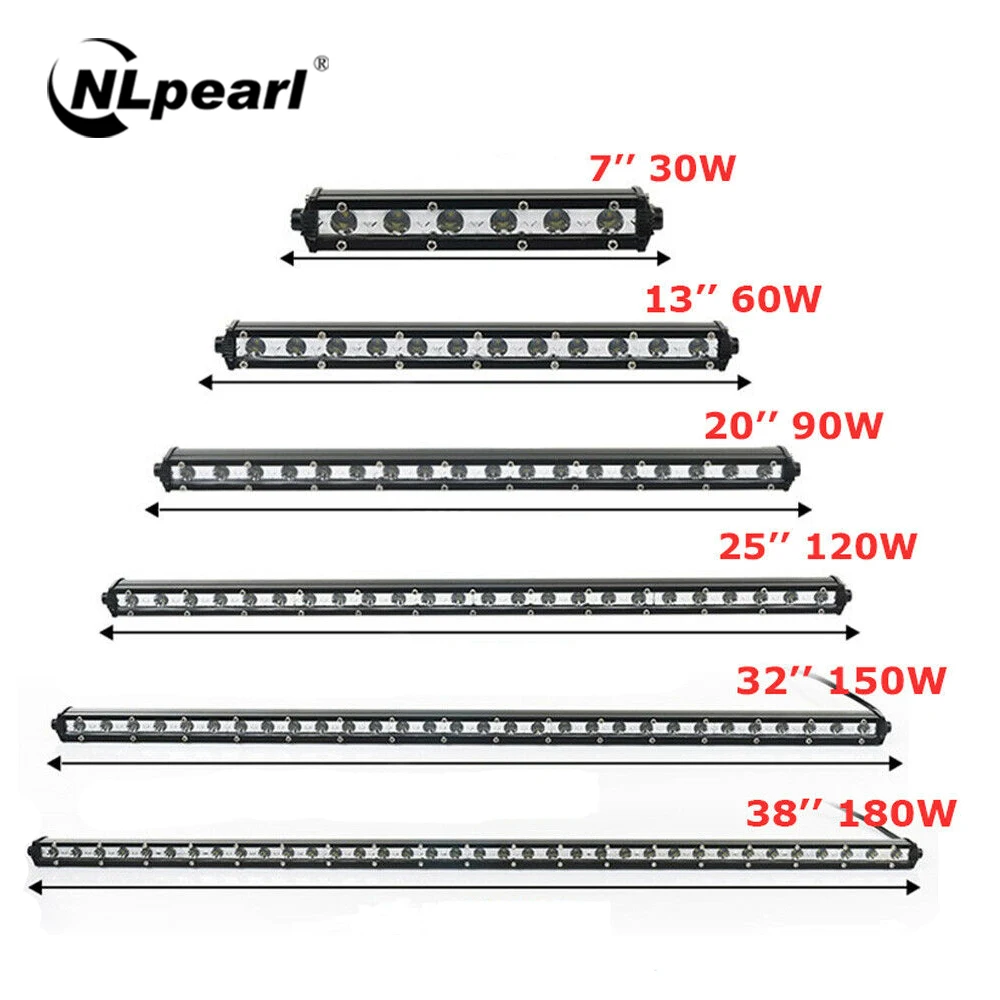 

Nlpearl Single Row 7" 13" 20" 25" 32" 38" LED Bar for Car SUV Truck 4x4 Spot Flood LED Work Light Bar Off Road Driving Fog Lamp