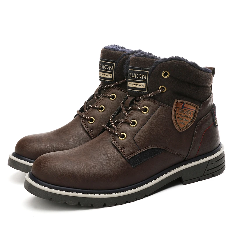 

Winter Boots Ankle Boots Men Male Sneakers Genuine Leather Winter Boots for Men Hiking Lace Up