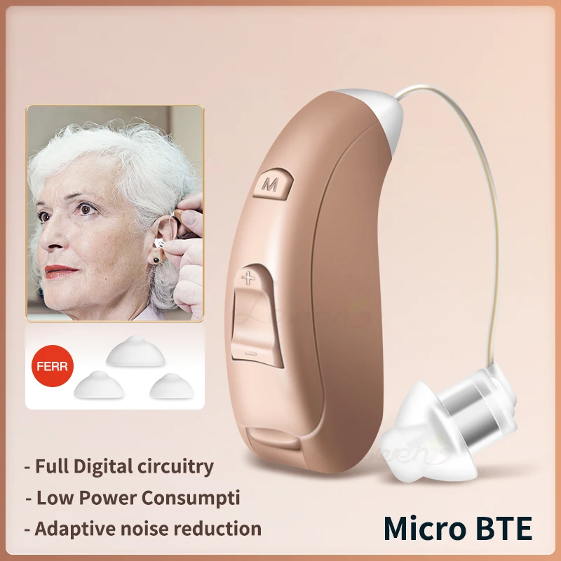 

Hearing Aids For Deafness Wireless BTE Hearing Aid Adjustable Tone Sound Amplifier For Deaf Elderly Moderate to Severe Loss audi