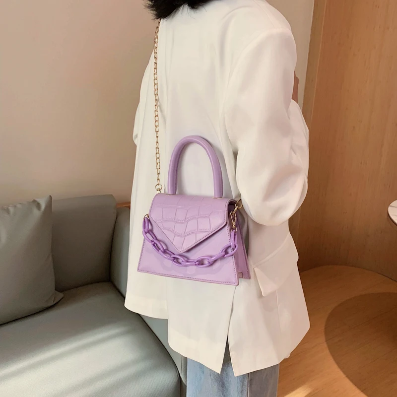 Сумки через плечо с крокодиловым узором для женщин 2020 маленькая сумка цепочкой