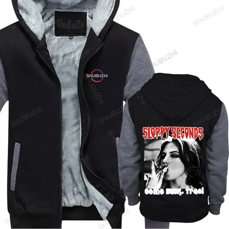 

men winter cotton thick hoody brand clothing Sloppy Seconds COME BACK TRACI new casual sweatshirt vintage fleece hoodies coat