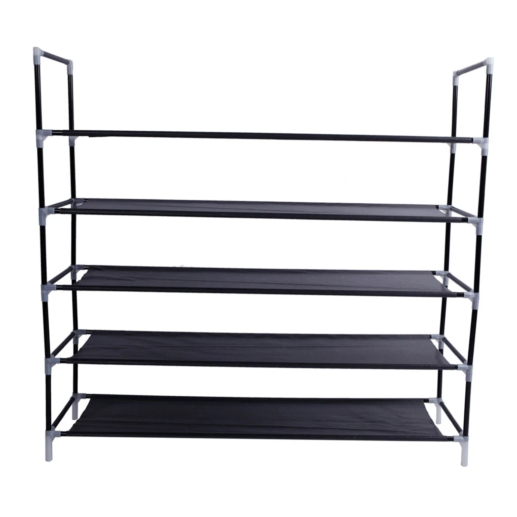 

Shoes Shelf Simple Assembly 5 Tiers Non-woven Fabric Shoe Rack With Handle Shoe Storage Cabinet Organizer For Home Shoes
