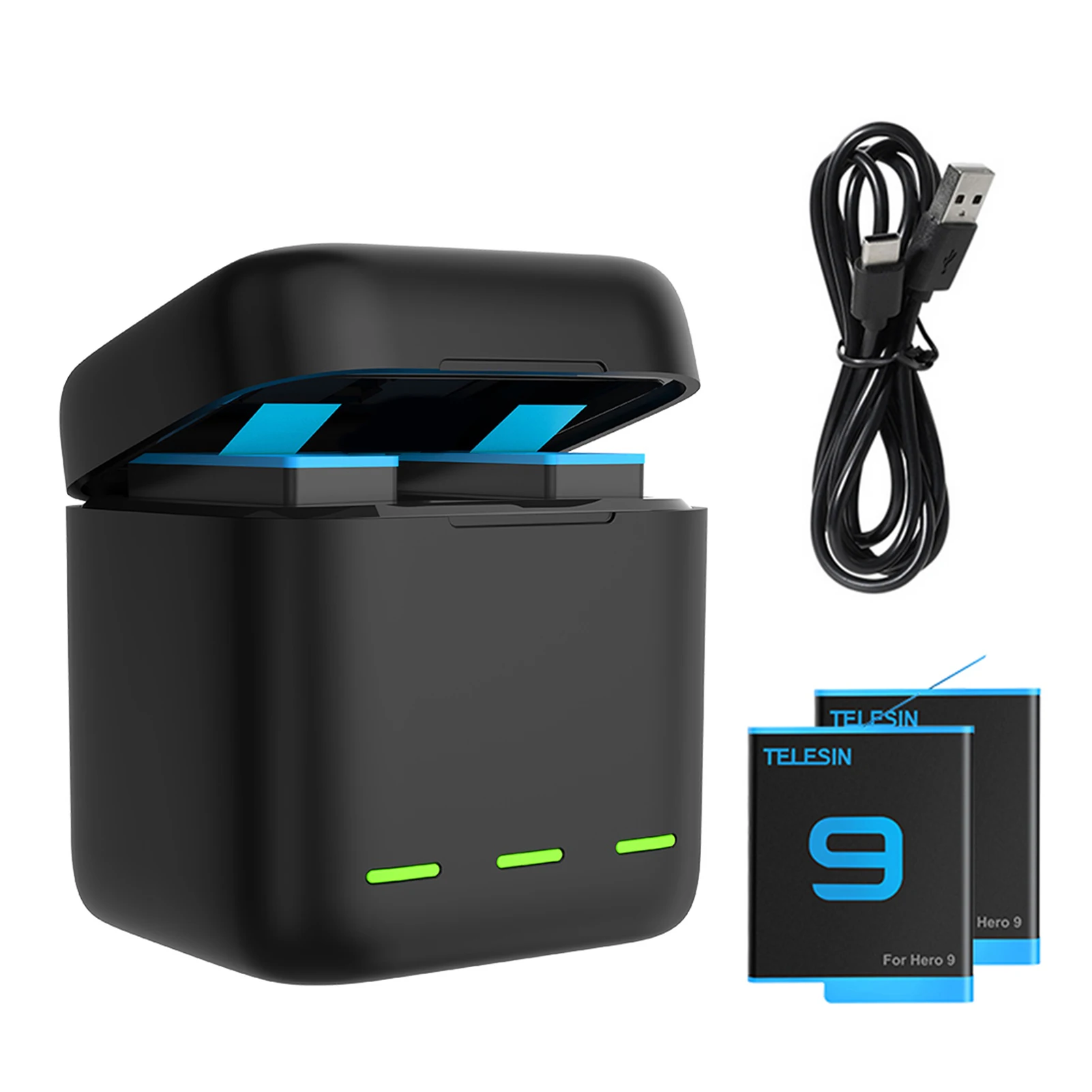 Тройной Батарея Зарядное устройство для экшн-камеры GoPro Hero 9 контейнер под