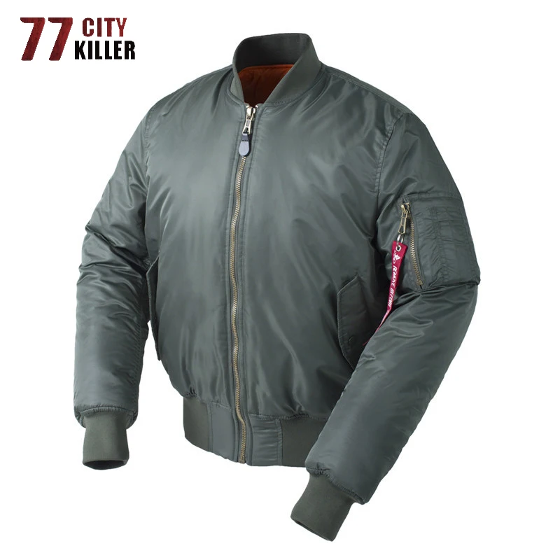 Куртка-бомбер мужская зимняя двусторонняя утепленная бейсбольная в стиле