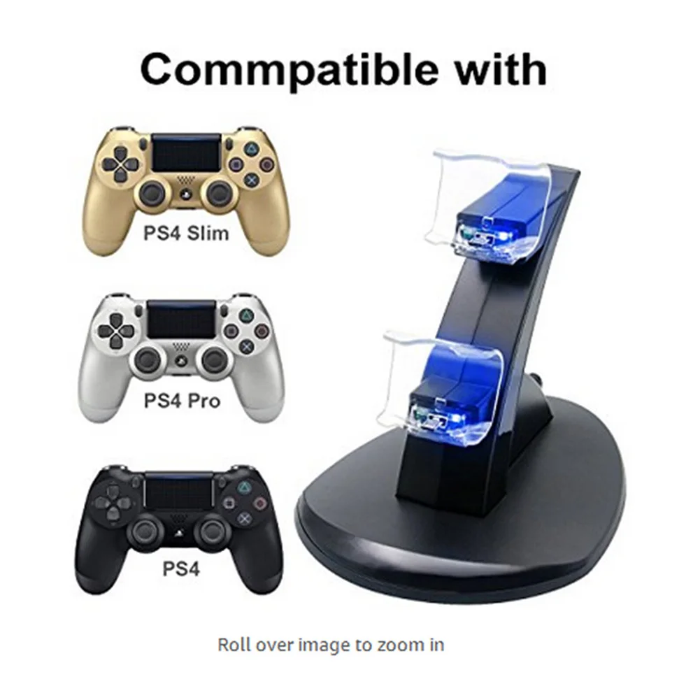 

Game Controller Charger Dock Gamepad Dual USB Charging Stand Station Cradle for PS4 Electronic Machine Joystick Accessories