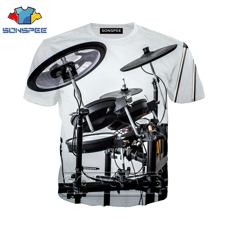 Anime 3d print funny music t shirt Men Women fashion t-shirt drum set sexy kids Harajuku top tee Funny shirts homme tshirt A48 - Цвет: 24