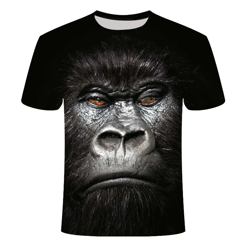 

2019 Summer 3D T-shirt Print Animal Monkey Gorilla Short Sleeve Funny Design Casual Top T-Shirt Men Large Size 6xl Free Shipping