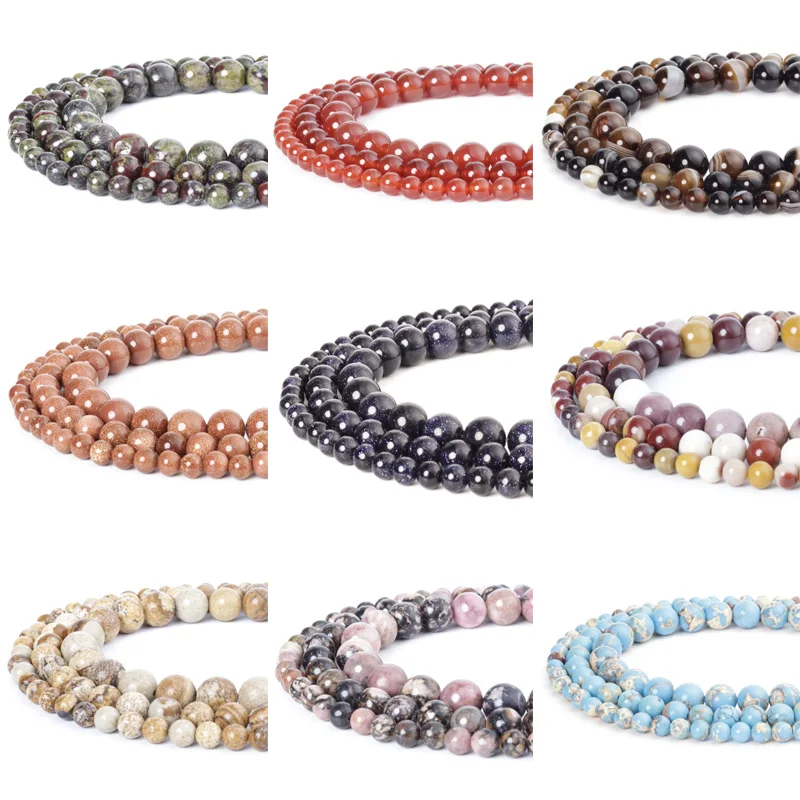 

Natural jewelry 4 / 6 / 8 / 10 / 12mm Natural Loose beads series suitable for DIY bracelet necklace accessories