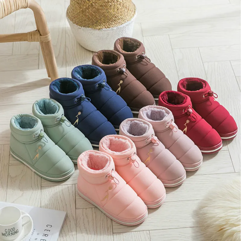 Women Winter Shoes Warm Waterproof Flats Comfort Plush Shoes Woman Ladies Boys Girls Home Indoor Outdoor Cotton Fabric Shoes