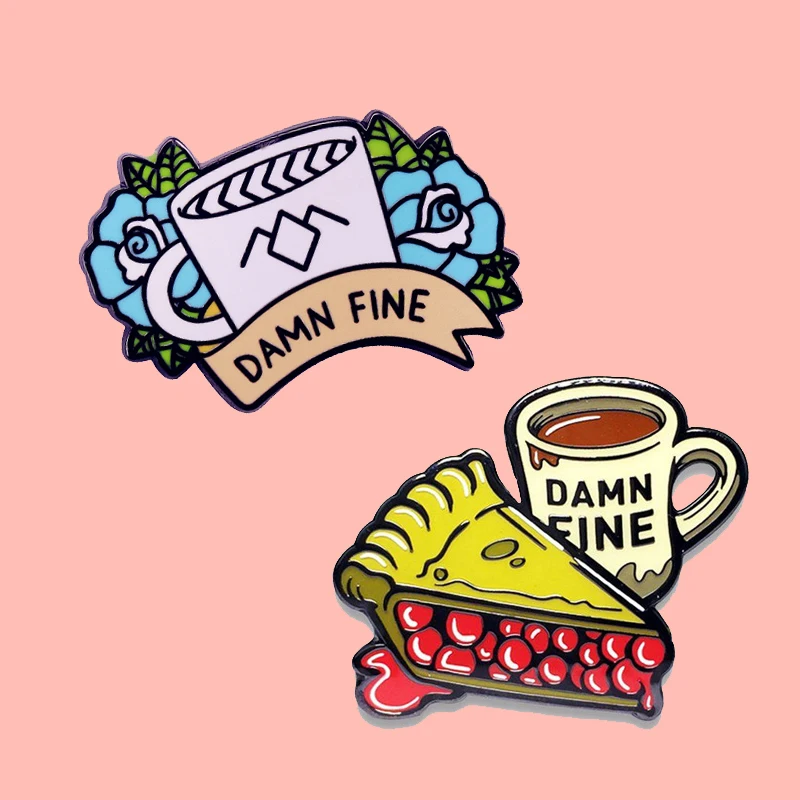 Эмалированная брошь в форме кофе с изображением Твин Пикс значки булавки для