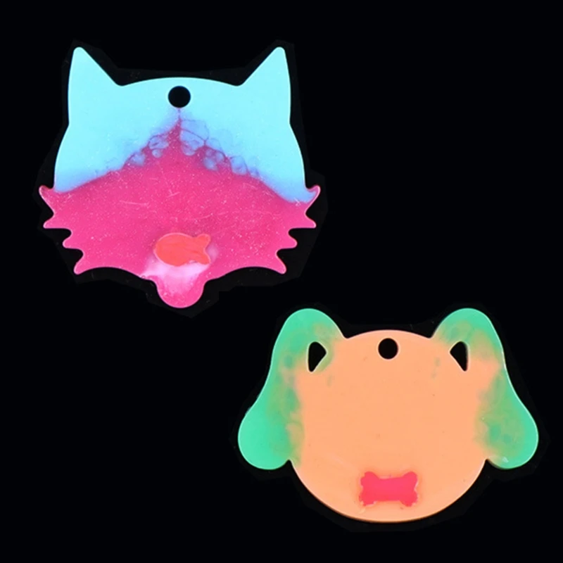 

Crystal Epoxy Resin Mold DIY Cat/Dog Tag Plate Pendant Casting Silicone Mould