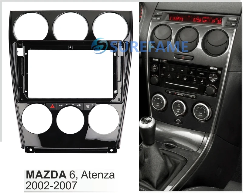 9-дюймовая Автомобильная панель Fascia ДЛЯ MAZDA 6 Atenza 2002-2016 (с материнской платой