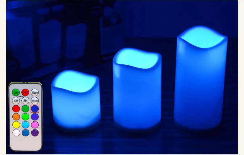

LED Night Light Touch Sensor Flameless plastic pillar candles with remote control 12 Colors Dimmable Timer 3 AAA batter for Kids