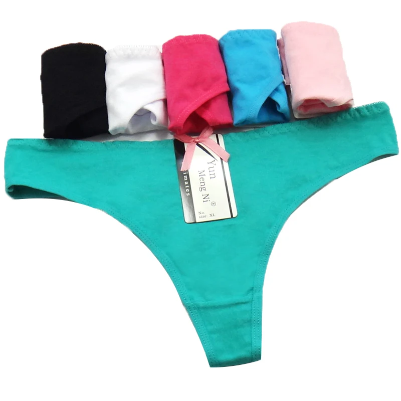 

6PCS/Set Cotton Women Panties Woman Thong G-string Underwear Female Pantys Sexy Low Waist Underpant For Ladies Lingerie Femme