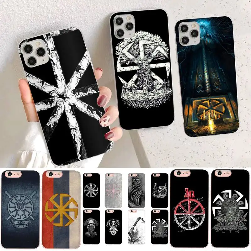 

YNDFCNB Slavic Viking symbol Kolovrat Phone Case for iPhone 11 12 pro XS MAX 8 7 6 6S Plus X 5S SE 2020 XR case