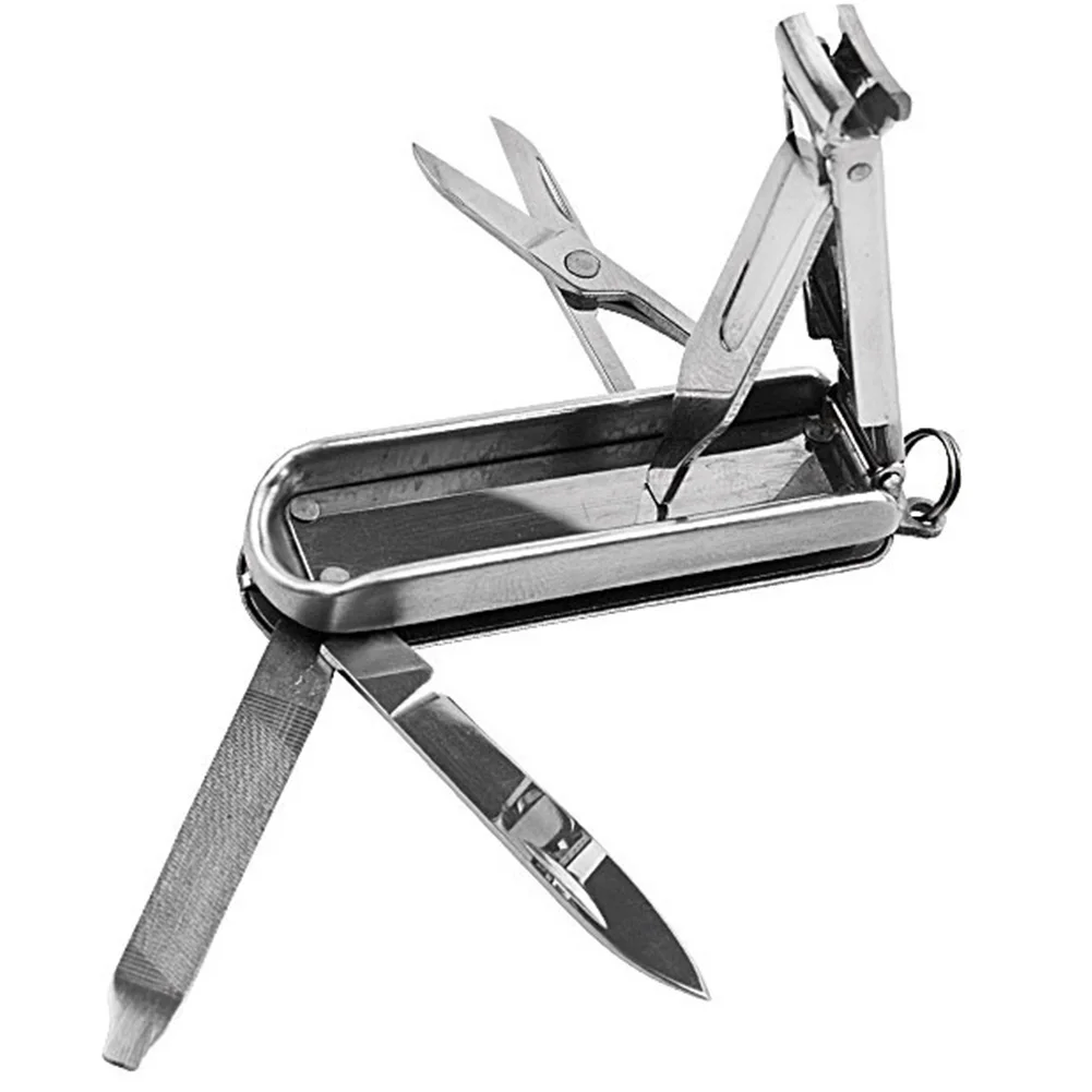 

Folding Nail Clipper multifunctional 4 in 1 Stainless Steel Nail Clippers Scissors Lima With Key