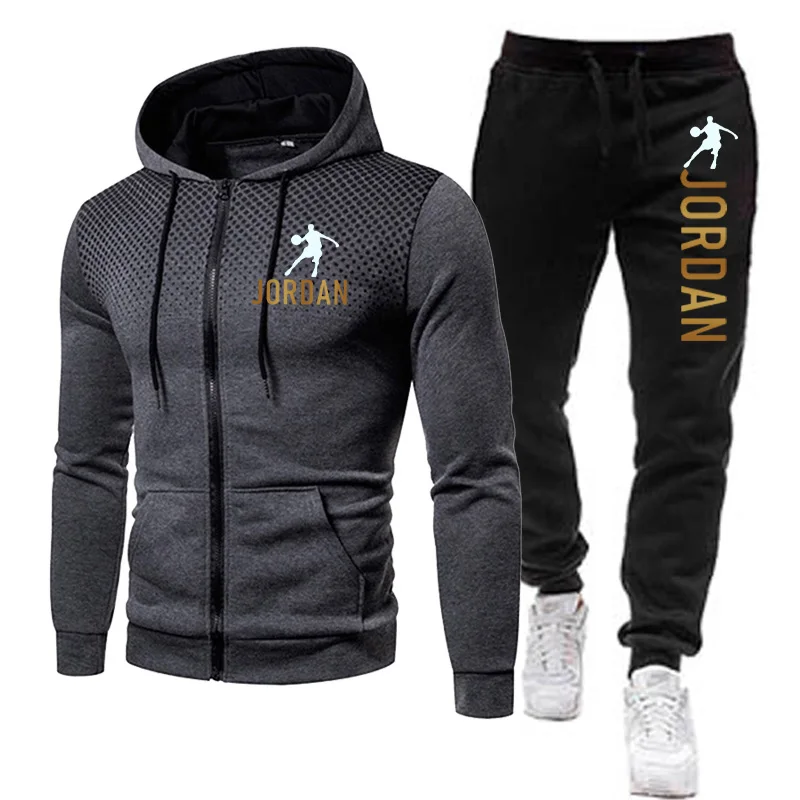 

Men's recovery winter suit rits hoodie + Brock two-piece casual training suit men's sportswear fitness clothing brand