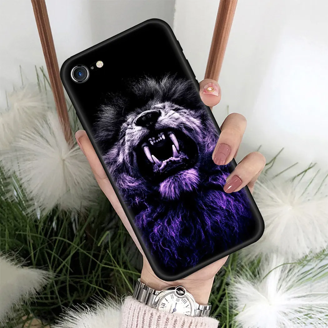Мягкий силиконовый чехол для iPhone 11 Pro Max XS XR X SE 5 5s 7 8 6 6s Plus черный телефона king tiger lion |