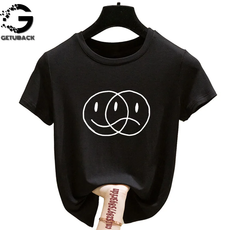 

Harajuku Art Funny Black Women T-shsirt Girl Summer O Neck White 90s Harajuku Y2K Tops Tee Female Fashion Clothes,Drop Ship