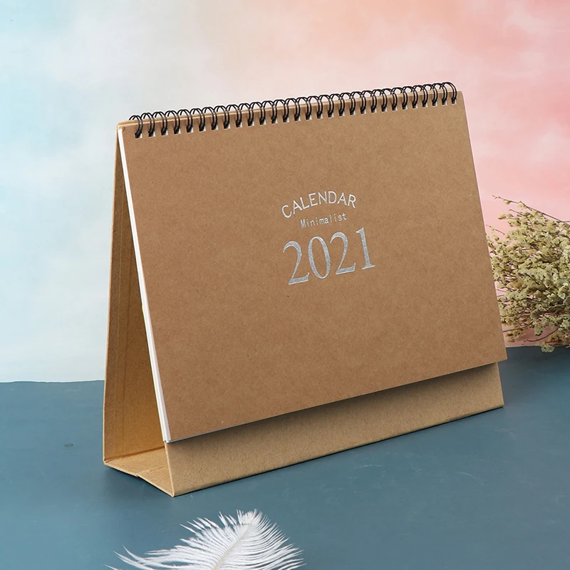 

2021 Desk Calendar Lovely Pink Series Cartoon Unicorn Cute Whale Cows Table Daily Monthly Schedule Planner 2020.09 - 2021.12