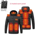 2022 NWE мужские зимние теплые куртки с подогревом USB умный термостат однотонная одежда с капюшоном водостойкие теплые куртки с подогревом