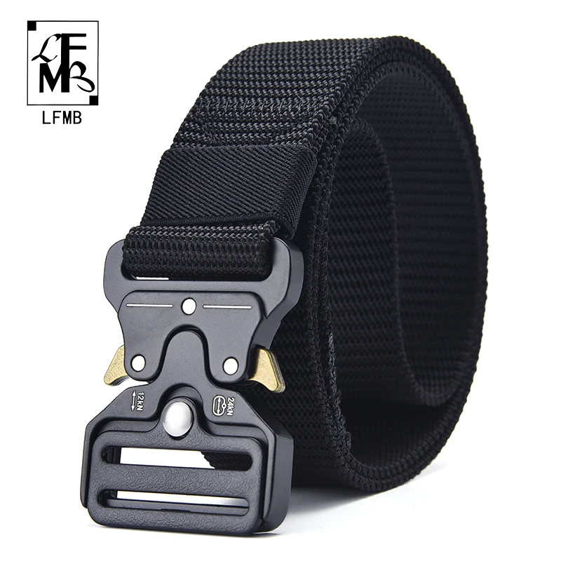 Ремень LFMB мужской тактический нейлоновый пояс для тренировок с металлической