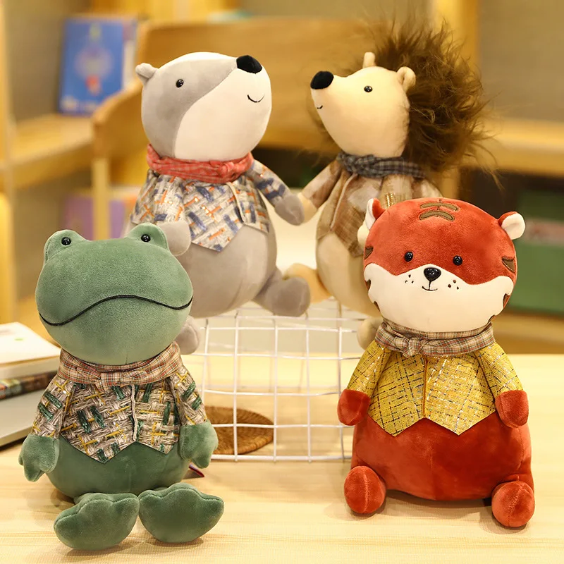 

Nice 1pcs 23/32cm Animal Badger Frog Hedgehog Tiger Plush Toys Kawaii Stuffed Soft Dolls for Baby Girls Birthday Decor Present
