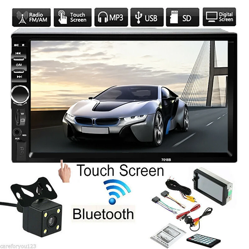 " lcd сенсорный экран автомобильный Радио плеер громкой связи HD 2DIN Bluetooth Авто Радио для стерео-Радио автомобильной MP5 плеер FM/USB 2,0 Камера заднего вида