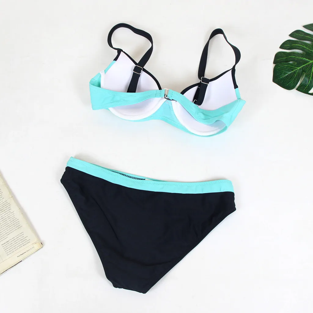 

Womens Padded Push-up Bra Two-pieces Bikini set Brazilian Bather Bathing Suit Set Swimsuit Bathing Suit Swimwear Beachwear