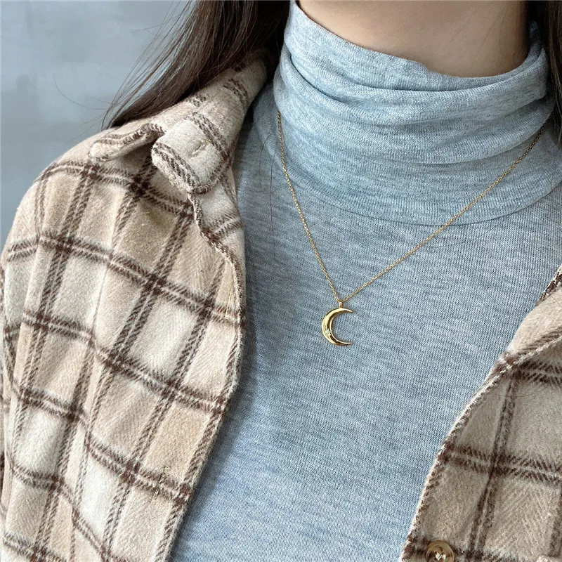 Женское ожерелье с подвеской в виде Солнца и Луны из серебра 925 пробы|Ожерелья| |