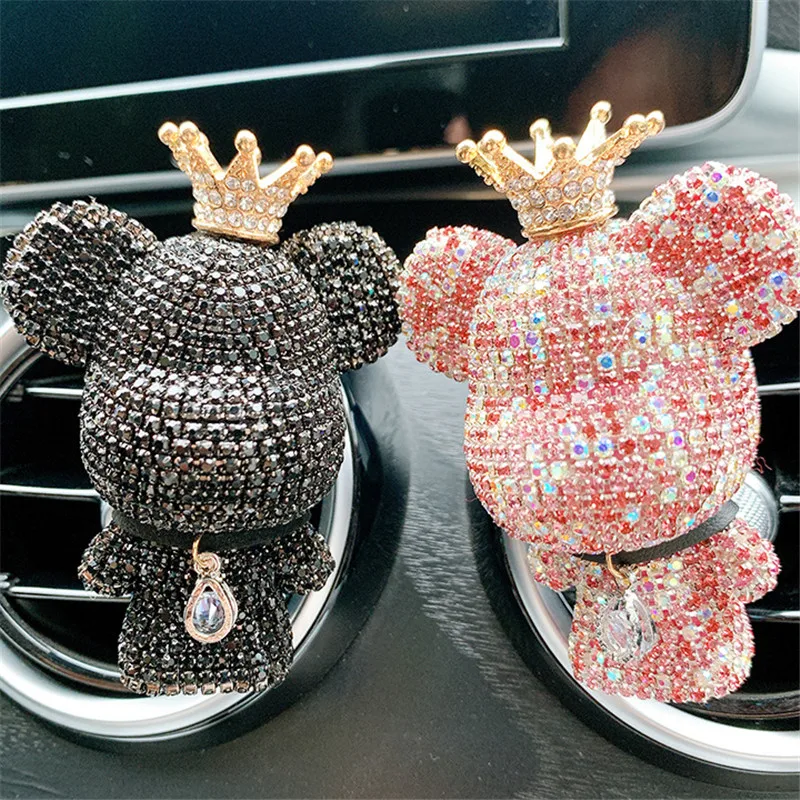 

New Rhinestone Violent Bear Creative Car Decoration Car Fragrance Diffuser Diamond Light Fragrance Cute Car Accessories