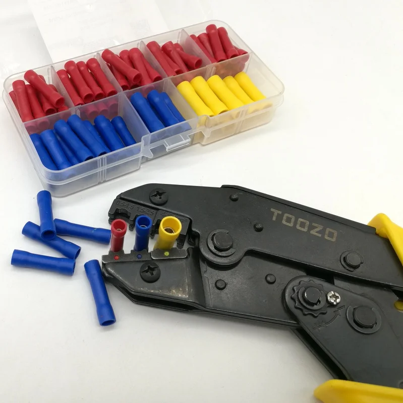 100 шт. изолированный прямой провод стыковый соединитель электрические обжимные