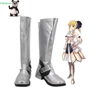 cosplaylove fate stay night fgo saber lily artoria pendragon king arthur silver cosplay shoes long boots