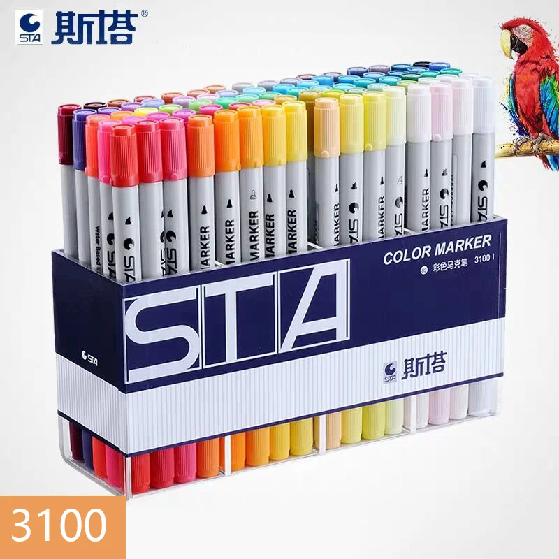 Акварельный Маркер 12 80 STA двойная ручка двойной маркер набор чернил на водной