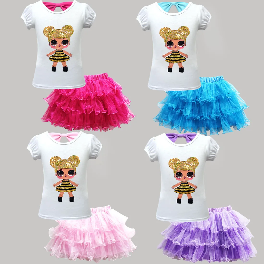 2019 г. новый тренд для девочек с героями мультфильмов LOl юбка Милая Детская