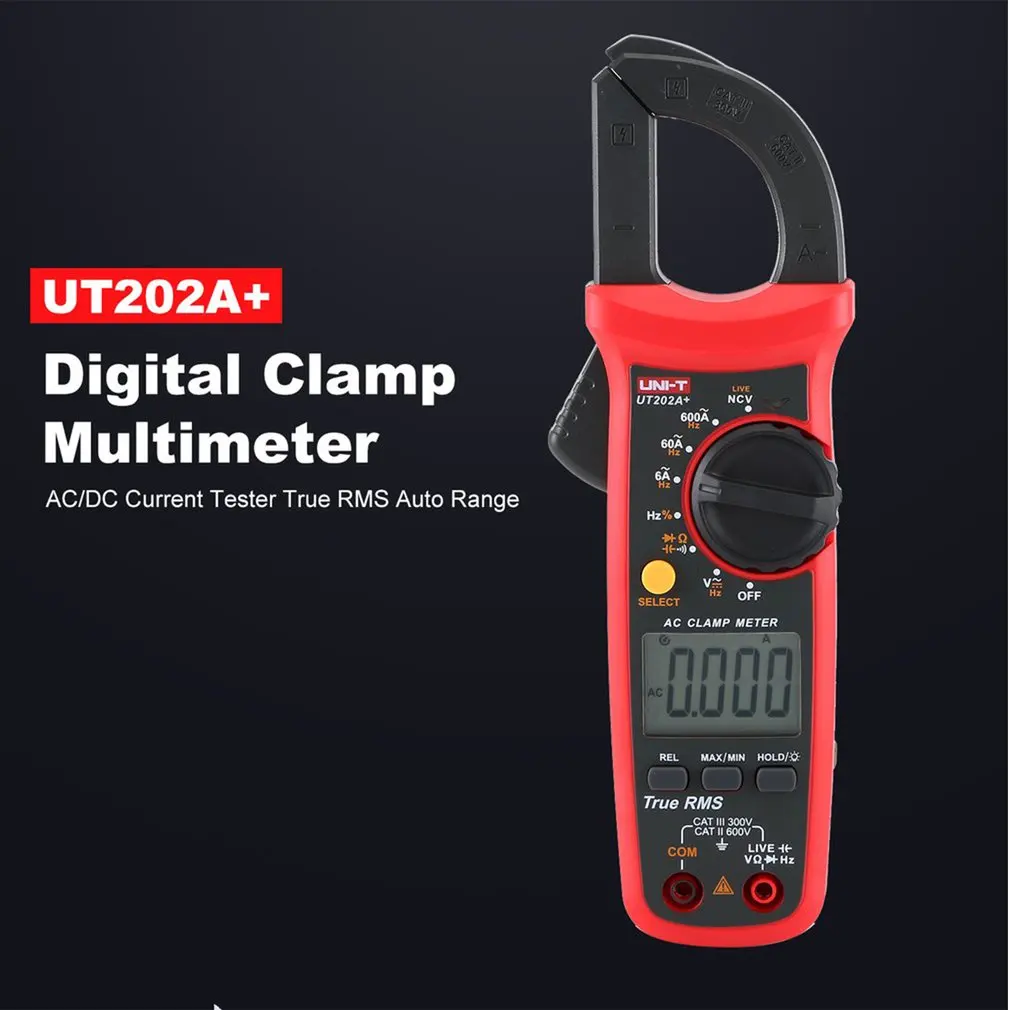 

UNI-T UT202A+ Digital AC DC Current Clamp Meter Multimeter True RMS 400-600A Auto Range Voltmeter Resistance Test