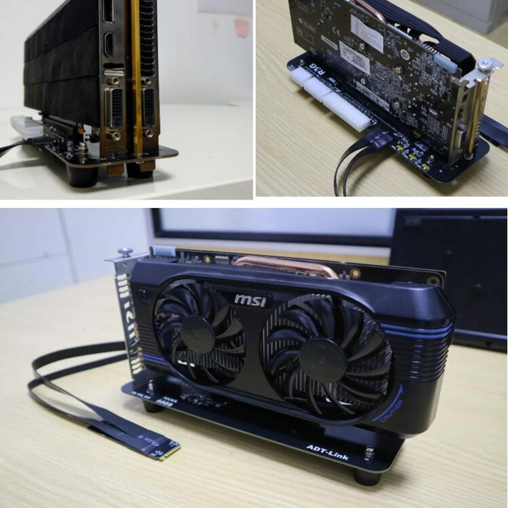 r43sg m 2 key m external graphics card stand bracket with pcie3 0 x4 riser cable 25cm 32gbs for itx stx nuc vega64 gtx1080ti free global shipping