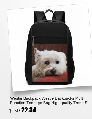Westie рюкзак Westie рюкзаки многоцелевой трендовая Сумка Высокое качество школьный рюкзак подростковые мужские и женские сумки