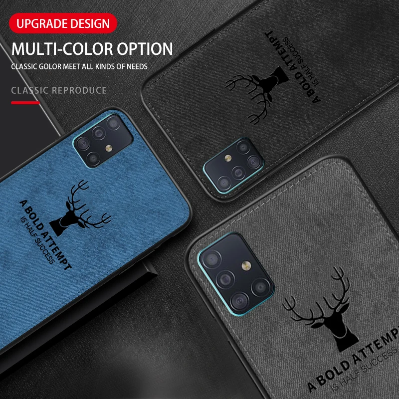 rugged cloth phone case for samsung galaxy s8 s9 s10 s20 s10e note 8 9 10 20 ultra s21 s20 fe a51 a7 cloth cover elk deer shell free global shipping