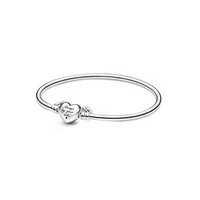 2021 mother day new arrival 925 sterling silver heart shaped buckle snake chain bracelet women jewelry diy anniversary gift