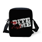 Индивидуальная сумка-мессенджер, школьные сумки через плечо, школьная сумка для девочек-подростков с надписью Keep Calm And Bite Me, с принтом