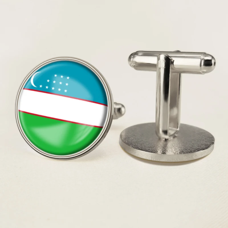 

Coat of Arms of Uzbekistan Uzbek Map Flag National Emblem Cufflinks
