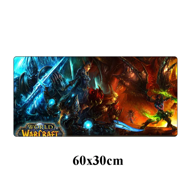 Серебристый 60x30 см резиновый WOW игровой коврик для мыши World of Warcraft, модный коврик для мыши для ноутбука, коврик для ноутбука, скорость, Отаку, лучший подарок - Цвет: Серебристый