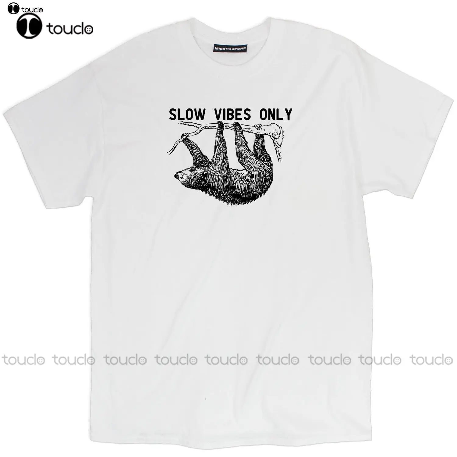 

Men'S T-Shirt Newest Slow Vibes Only Funny Sloth Unisex Loose Fit Sloth Tee Base Shirt Custom aldult Teen unisex