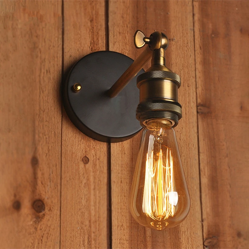 Американский Ретро Железный настенный светильник винтажный s для домашнего